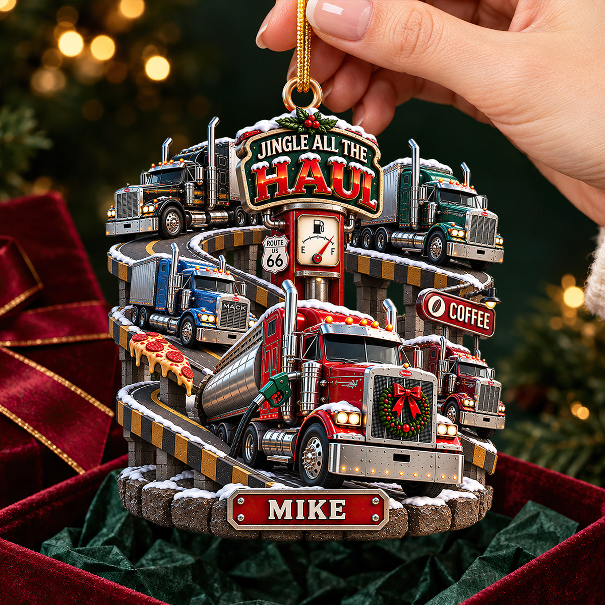 Christmas Trucking Life Acrylic Ornament - Personalized Gifts For Truckers 07hadt290926