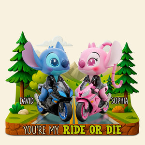 Biker Couple Acrylic Plaque Personalized Gifts For Couple 01TODT160625-Homacus