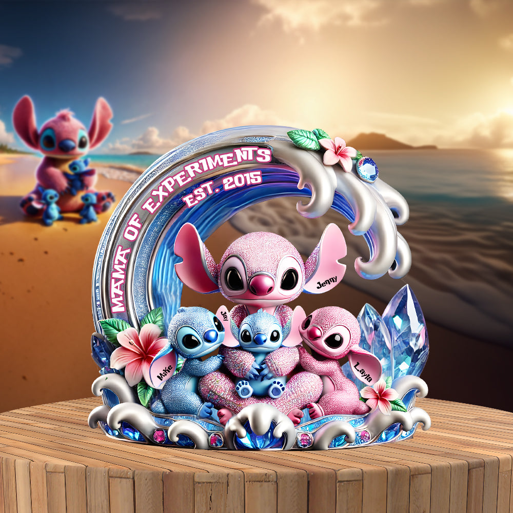 Personalized Gifts For Mom Custom Shaped Acrylic Plaque, Adorable Blue Aliens-Homacus