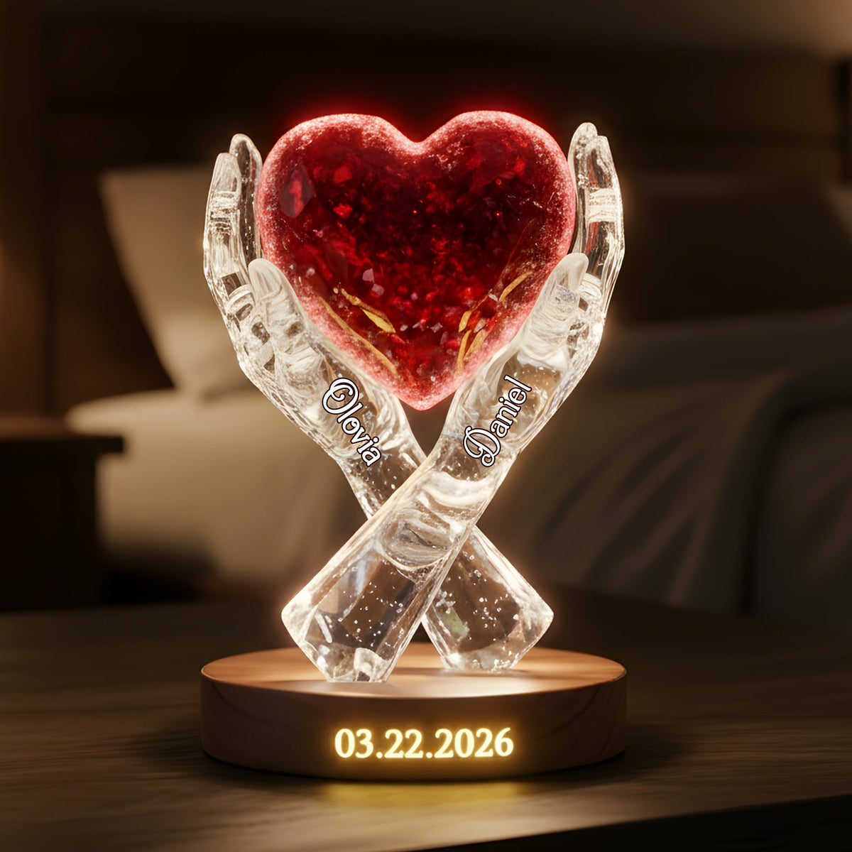 Heart Of Love Acrylic Light Box - Personalized Gift For Couples 06HYLU151225-Homacus