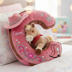 Cowgirl Alphabet Initial Letter Pillow - Personalized Gifts For Horse Lovers 03naqn111225-Homacus