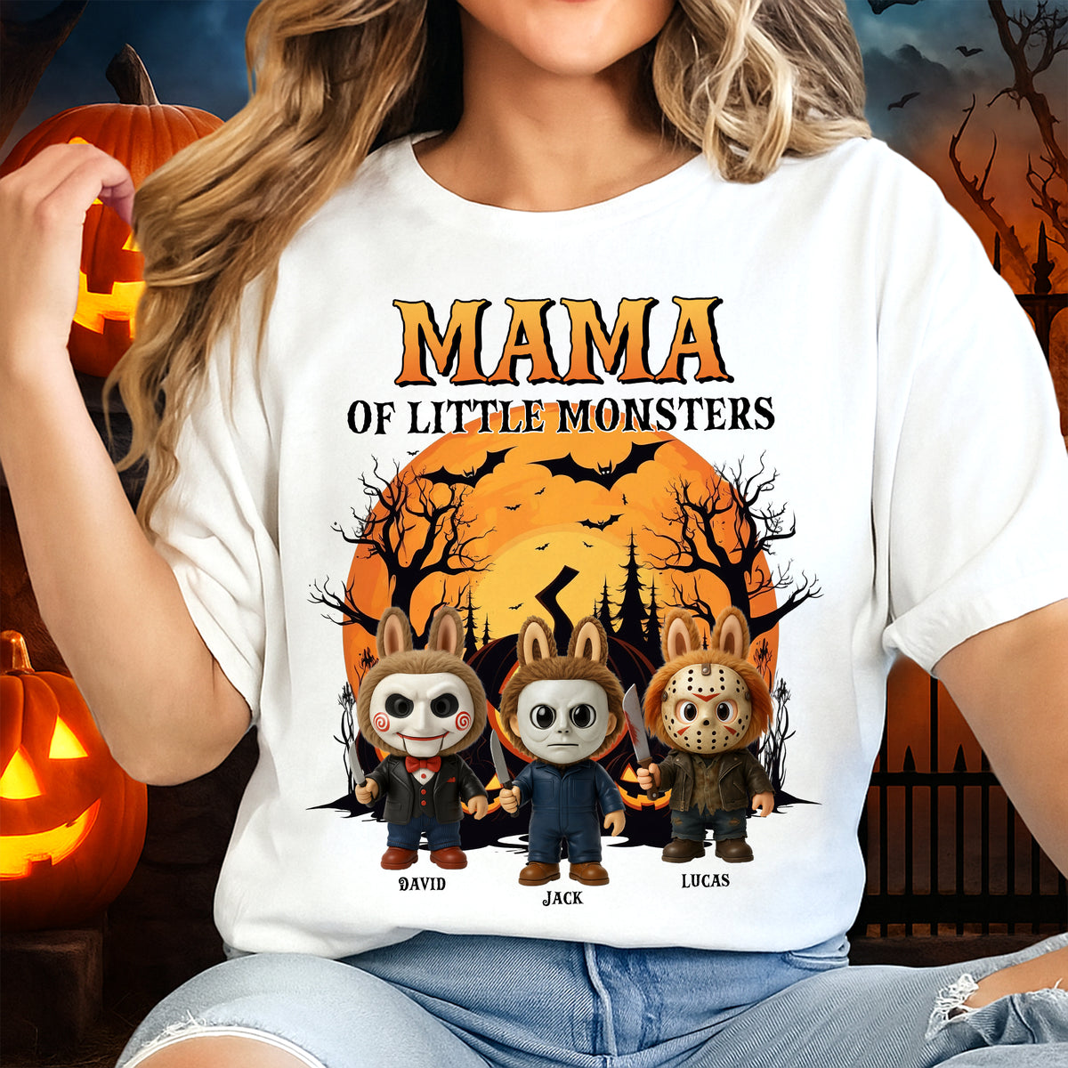 Spooky Monsters Personalized Gifts For Grandma Shirt 03natn160725-Homacus