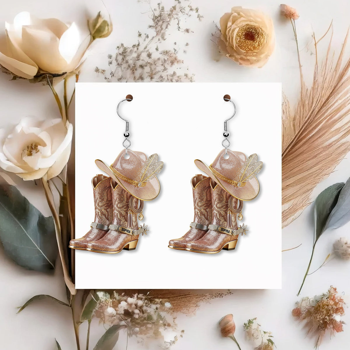 Women's Boots Personalized Gifts For Cowgirl Acrylic Earrings 02ohtn300625-Homacus