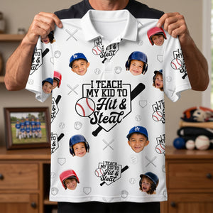 Custom Photo Proud Baseball Dad Polo Shirt, Personalized Gifts For Dads 02qhlu090526-Homacus