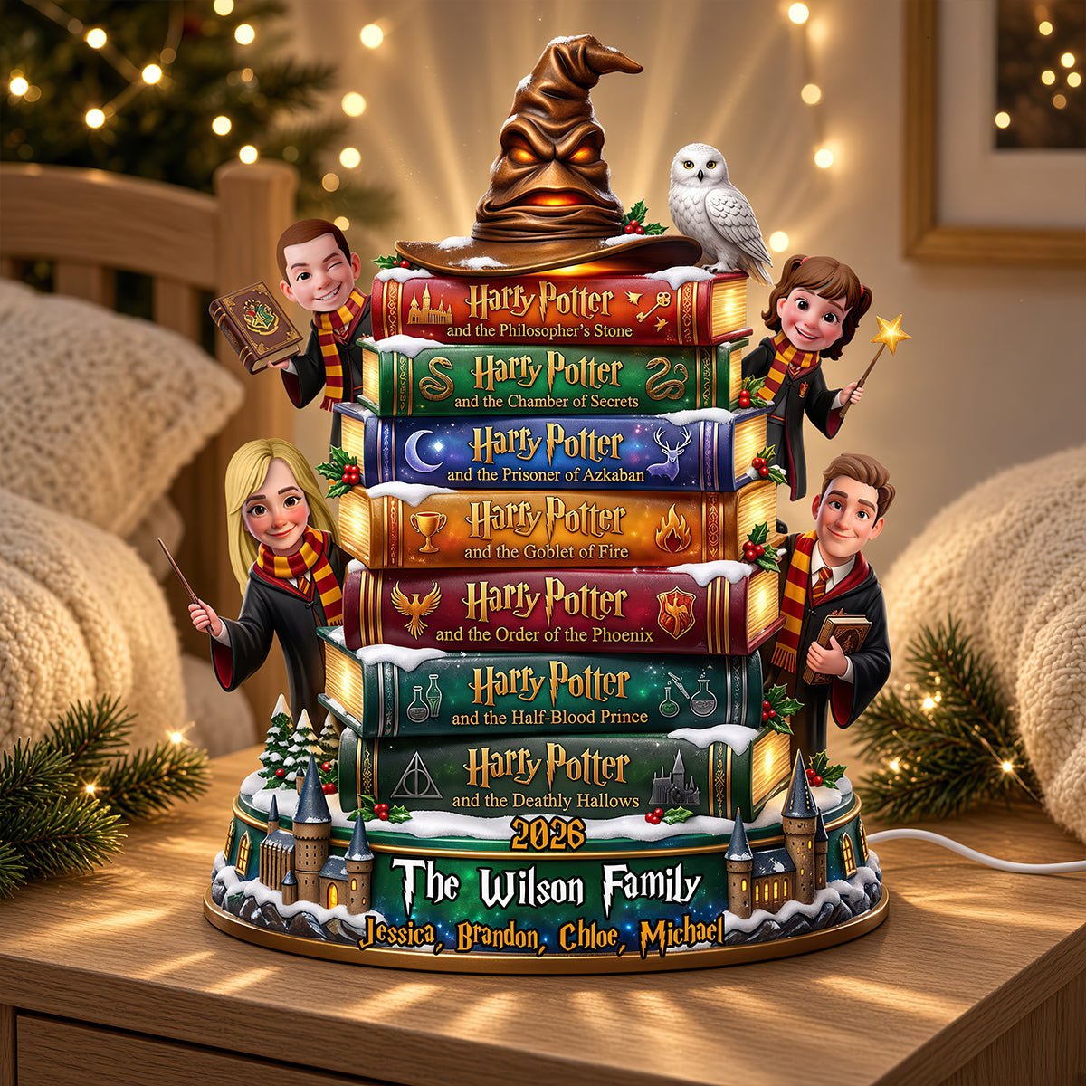 Bookstack Family Light Box - Personalized Gifts For Christmas Family Acrylic Light Box 04TYDT211026-Homacus
