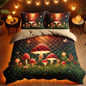 Personalized Gifts For Mushroom Lover Quilt Bedding Set Special Line 03TODT160125-Homacus