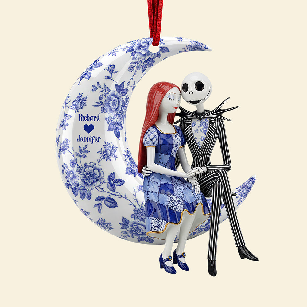 Romantic Moon Couple Ornament – Personalized Christmas Gifts For Couple 03pgqn080925-Homacus