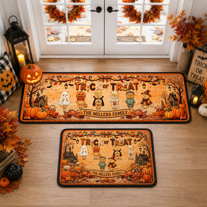 Halloween Trick Or Treat Family Rug - Personalized Gifts For Family Runner Rug 03PAQN050926