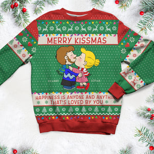 Personalized Gifts For Couple Ugly Sweater, Cartoon Couple Kissing 02TGQN151024HG-Homacus