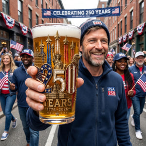 America 250th Anniversary Beer Glass - Personalized Gifts For Patriotic 05palu270526-Homacus