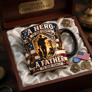 Proud Veteran Dad Black Mug - Gifts For Dads 01palu050526-Homacus