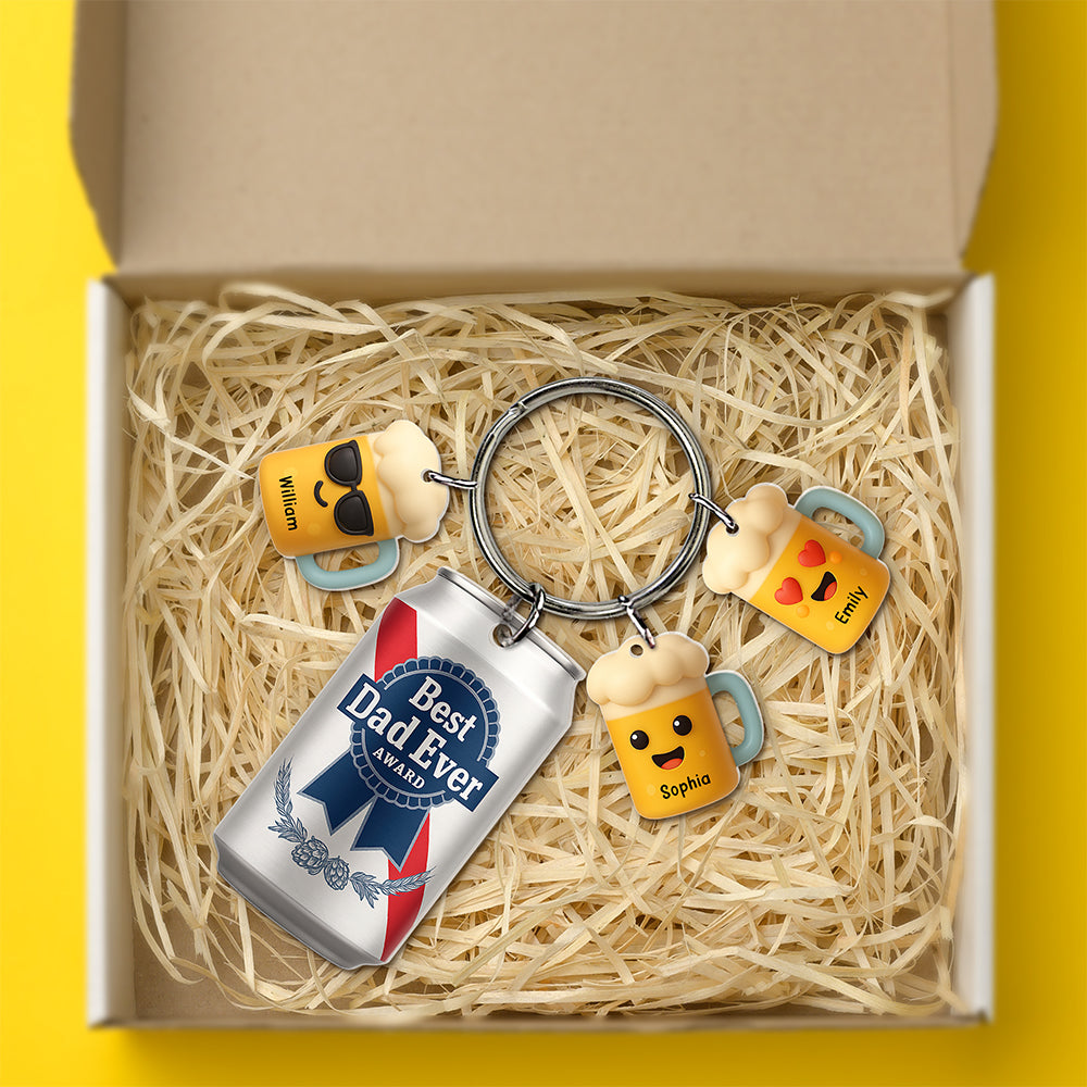 Best Dad With Little Charms Acrylic Tag Keychain - Personalized Gifts For Father 01NAQN250425-Homacus