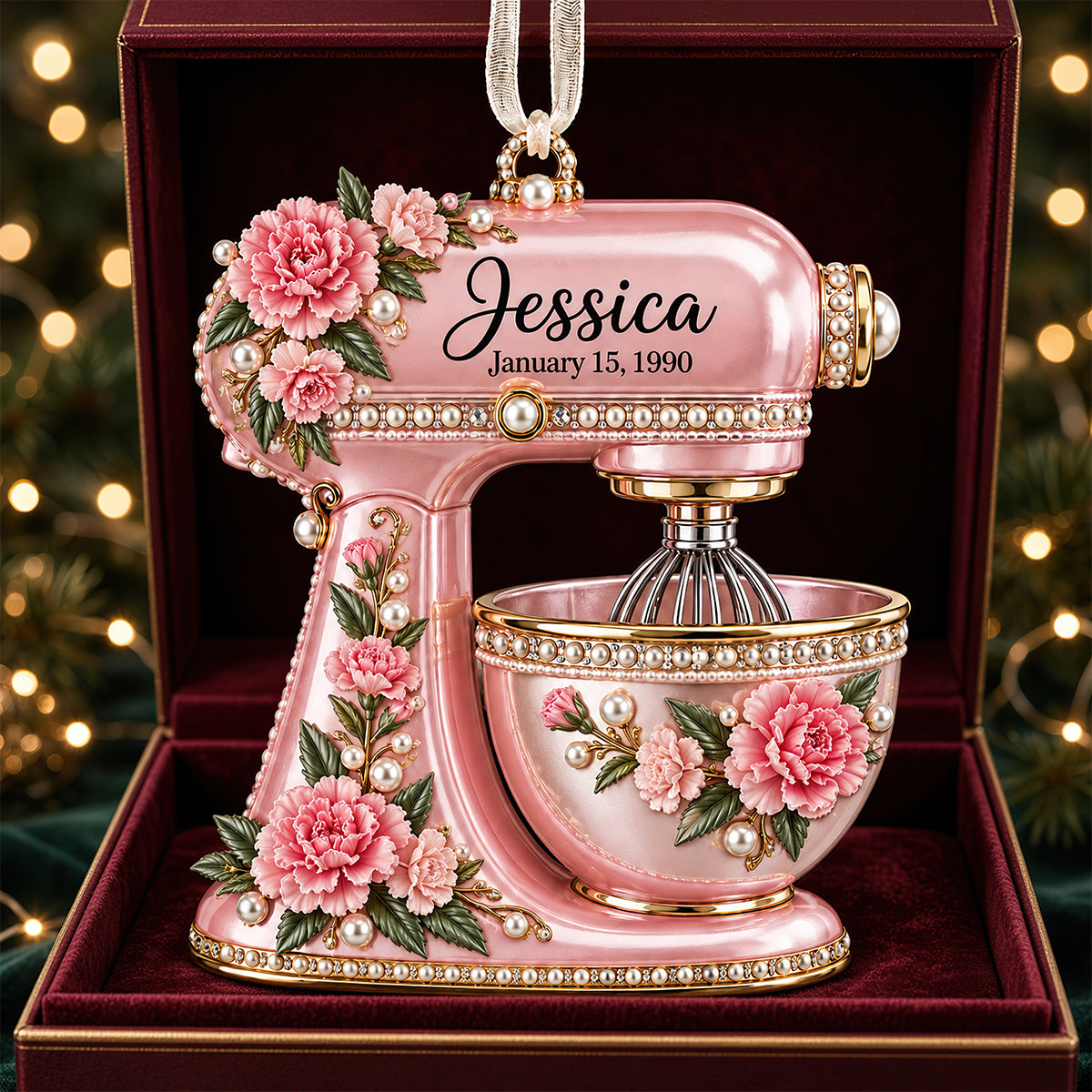 Birth Month Flower Baking Mixer Ornament - Personalized Christmas Gifts For Baking Lovers 02qhdt120926-Homacus