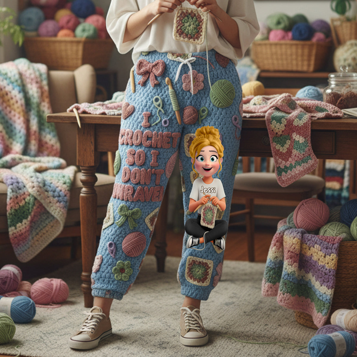 Crochet Girl Pajama Pants - Personalized Gifts For Crochet Lovers 06nalu171225-Homacus