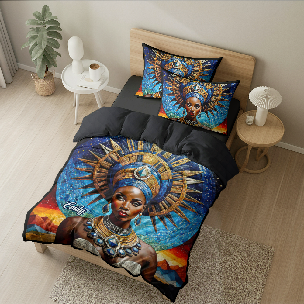 Personalized Gifts For Melanin Woman Quilt Bed Set 033hupu220125-Homacus
