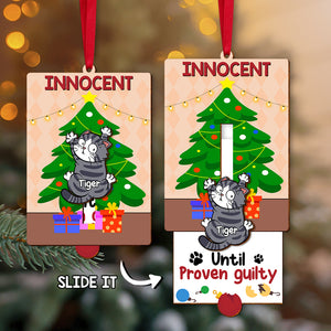 Personalized Gifts For Cat Lovers Wooden Slider Ornament Innocent Until Proven Guilty 02qhtn211024-Homacus