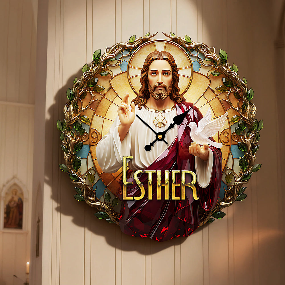 Christian Acrylic Hanging Wall Clock - Personalized Gifts For Christian Lovers 02pata251225-Homacus
