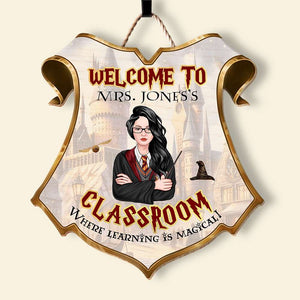 Personalized Gifts For Teacher Wood Sign Welcome To Hogwarts Wood Sign-Homacus