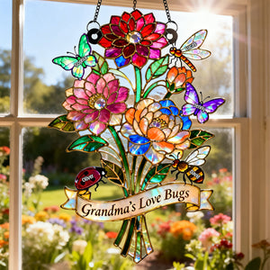 Grandma's Love Bugs Suncatcher Ornament - Personalized Mother's Day Gifts 02natn240226-Homacus