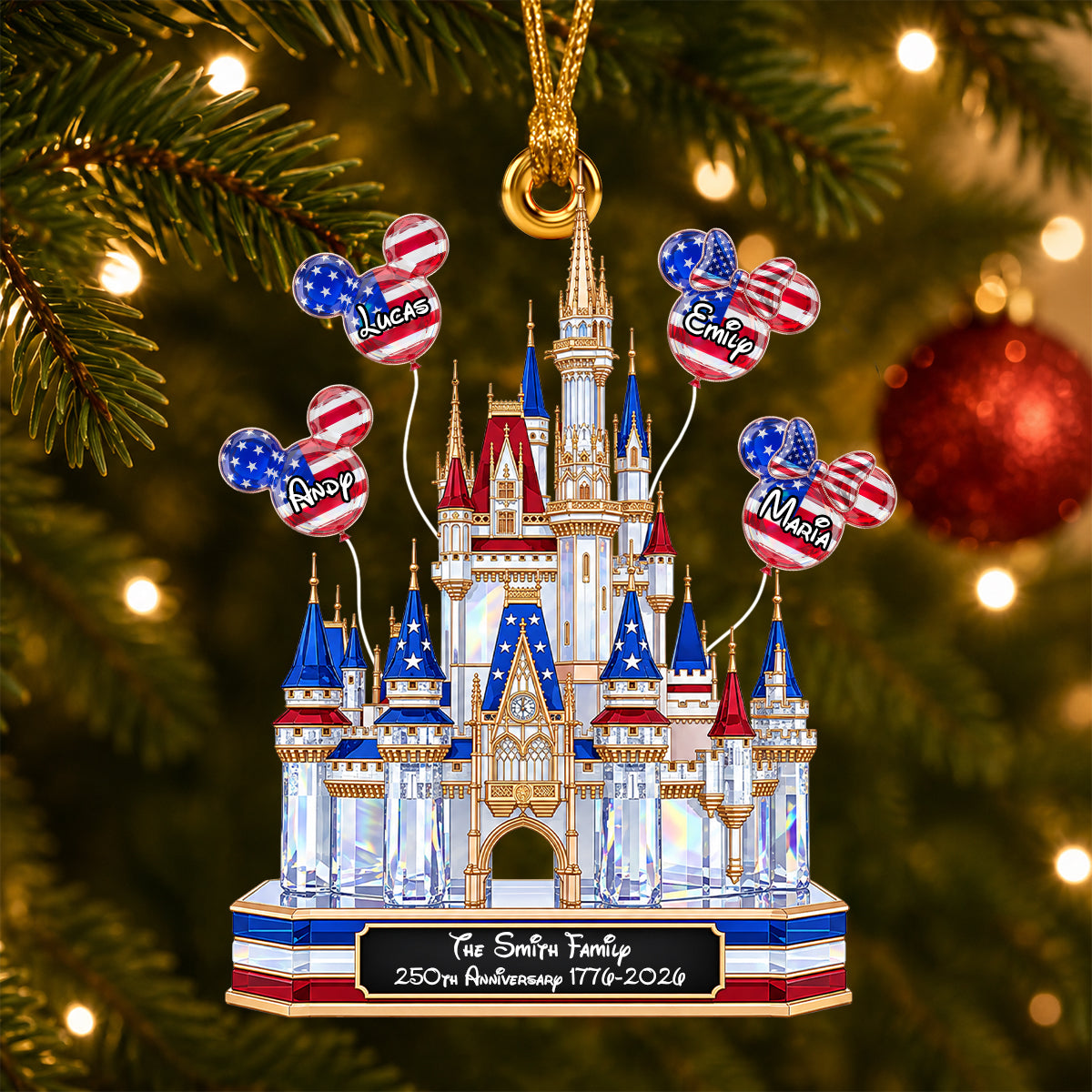 Enchanted Castle Acrylic Ornament - Personalized 250th Anniversary Gift For Family 05OHDH240826