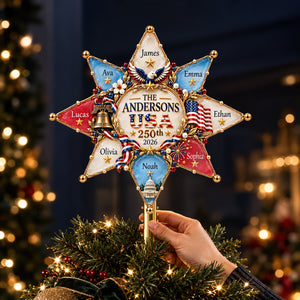 Patriot Family Tree Topper - Personalized Christmas Gifts For Family 04hudt071026-Homacus