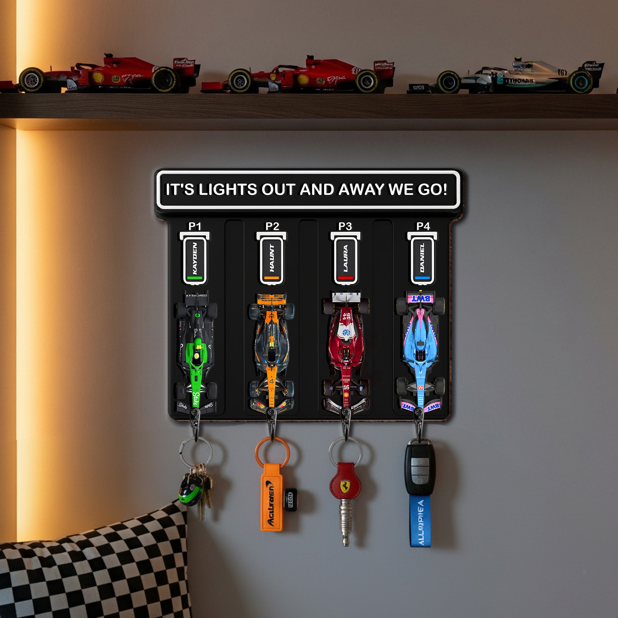 Pit Stop Racing Car Key Hanger - Personalized Gifts For Car Lovers 03HYLU100925-Homacus
