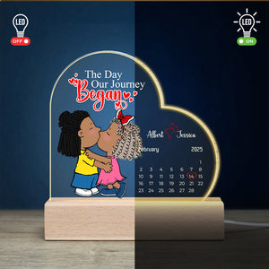 Personalized Gifts For Couples LED Light Calendar Kissing Cartoon Couples 05KALU211224HG-Homacus