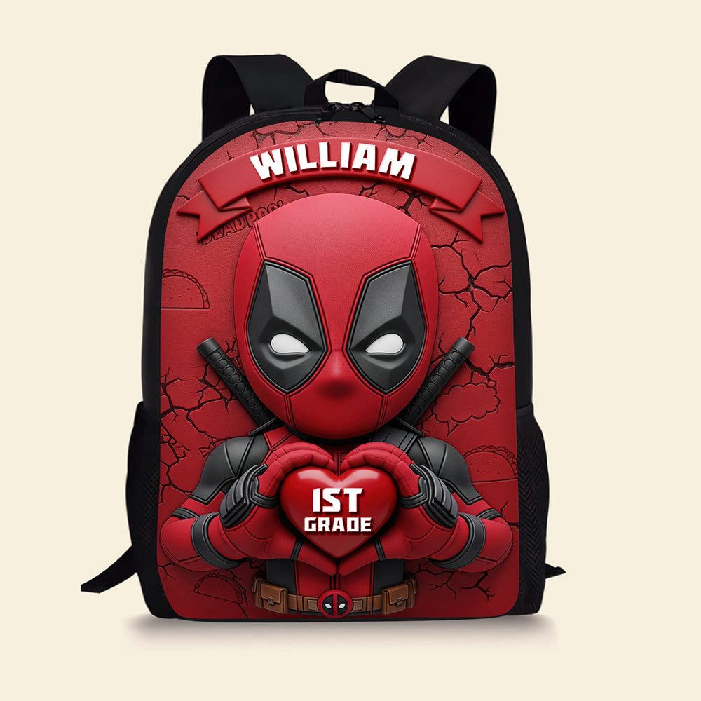 Red Warrior Themed School Bag - Personalized Gifts For Kids 04ohqn050825-Homacus