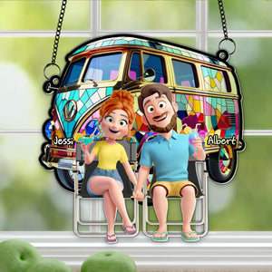 Couple With Colorful Motorized RV Suncatcher - Personalized Gifts For Couple 01TGLU140725-Homacus
