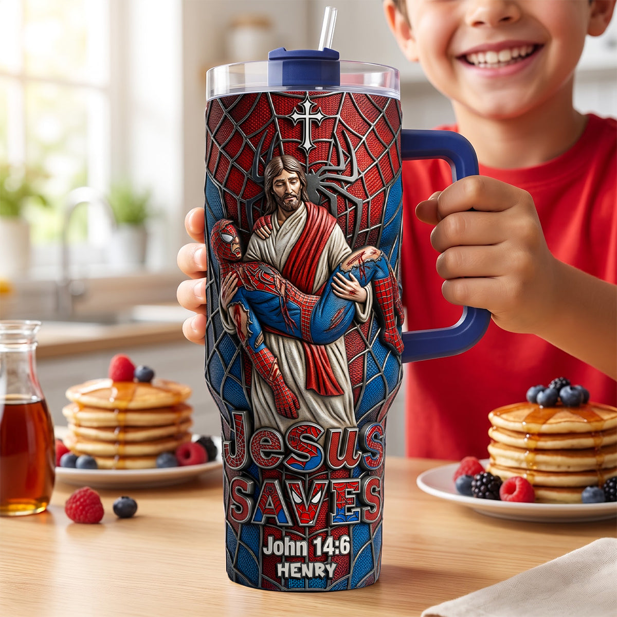 Saved By Grace 40oz Tumbler - Personalized Gifts For Christians 01HUDT050826