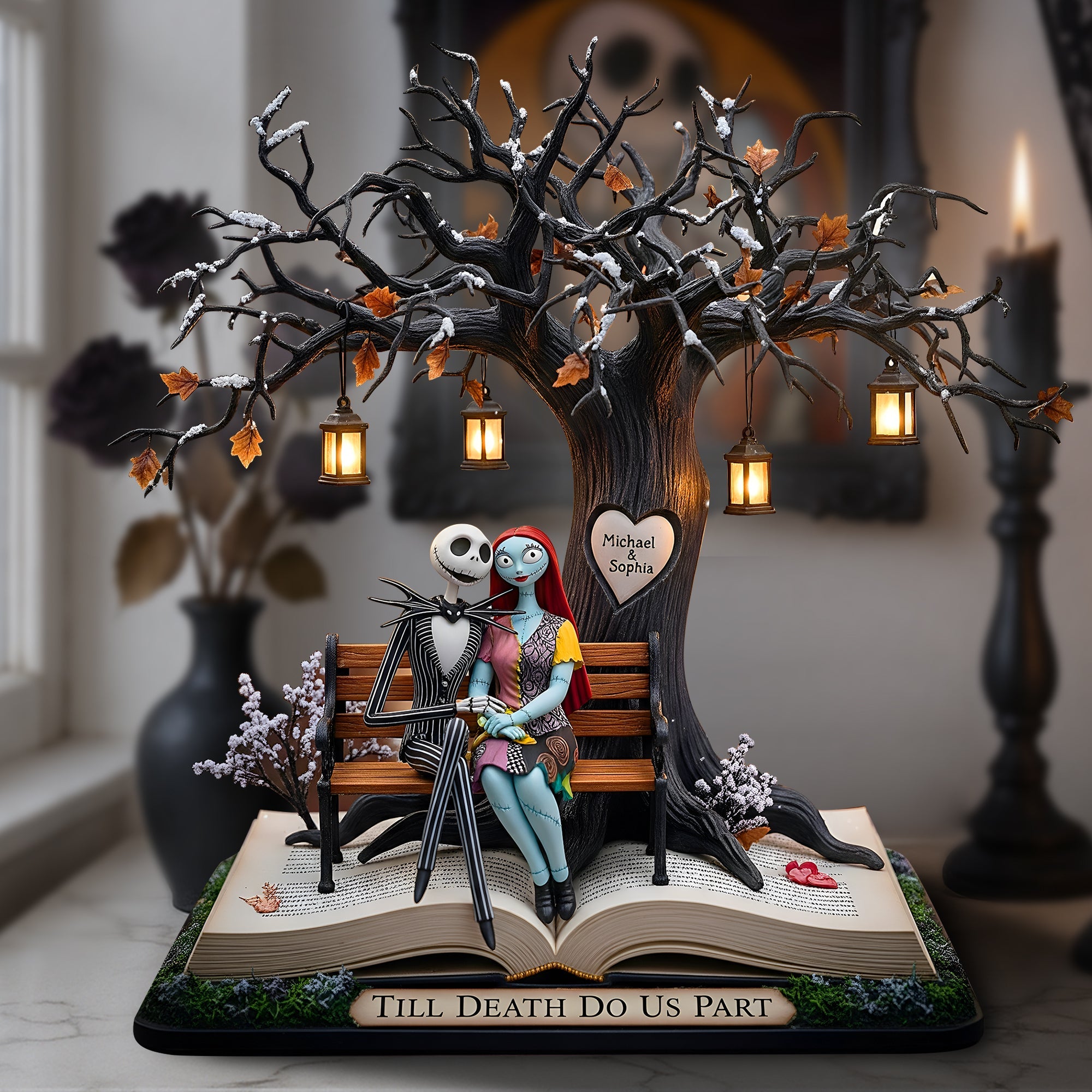 Haunted Couple Under The Lantern Tree Acrylic Plaque - Personalized Gifts For Couple 03PALU110725-Homacus