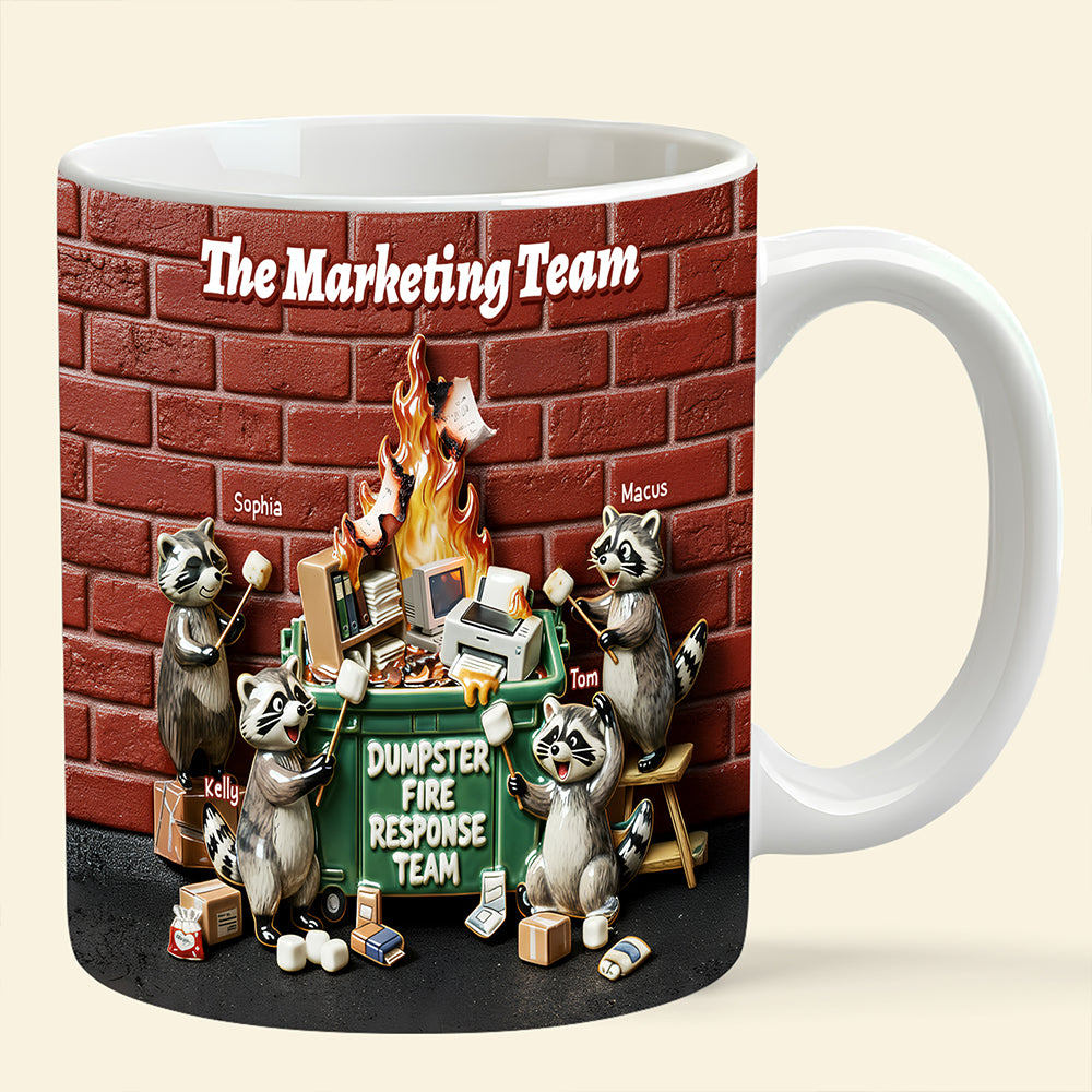 Fun Raccoon Dumpster Fire Response Team Mug, Personalized Gift For Coworker 02qhdt271125-Homacus