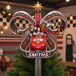 Childhood Cartoon Ribbon Tree Topper - Personalized Gifts For Christmas Acrylic Tree Topper 07HALU290826