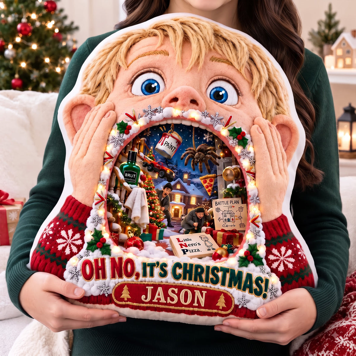 Oh No! It's Christmas Again Pillow - Personalized Christmas Gifts 02halu250926