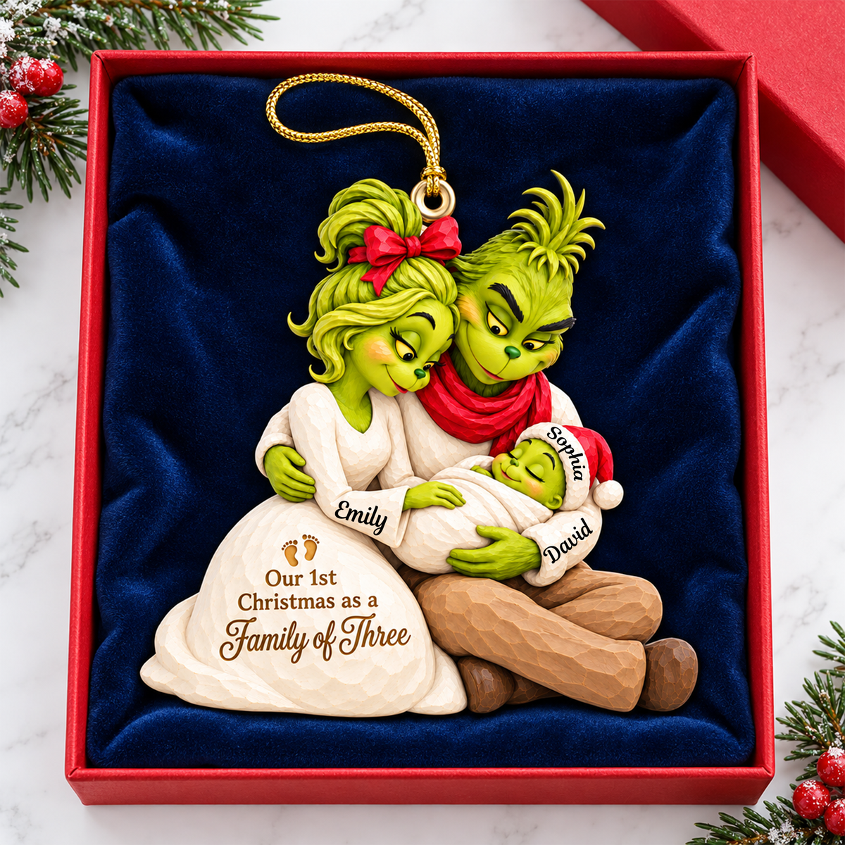 Family Of Three Acrylic Ornament - Personalized Christmas Gifts 05tyqn201026-Homacus