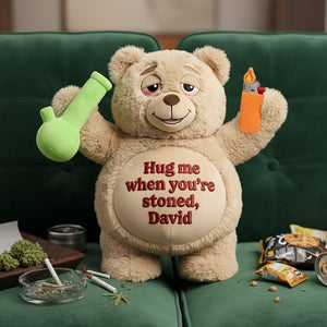 Chill Vibes Teddy Bear Pillow - Personalized Gift For Stoners 02TOLU101225-Homacus