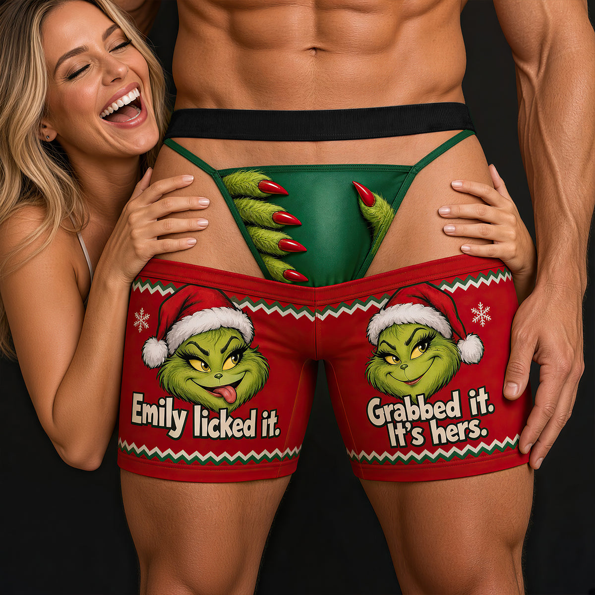 Furry Naughty Couple Men's Boxers - Personalized Christmas Gifts For Him 01hadt231026-Homacus