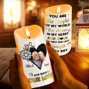 Personalized Custom Photo Gifts For Christian Couple LED Candle God Bless Our Love 01KALU090125-Homacus