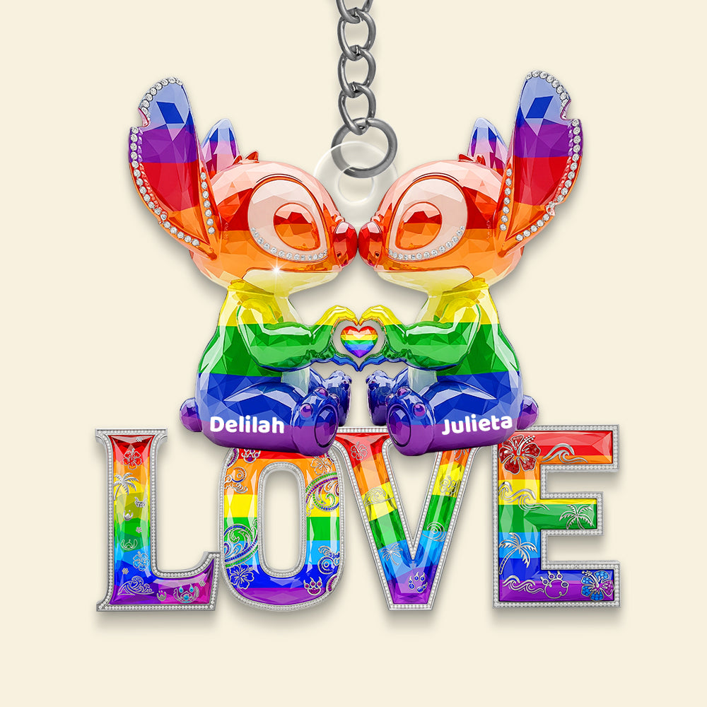 LGBT Experiment Couple Keychain Personalized Gifts For LGBT+ Pride 03OHDT230525-Homacus