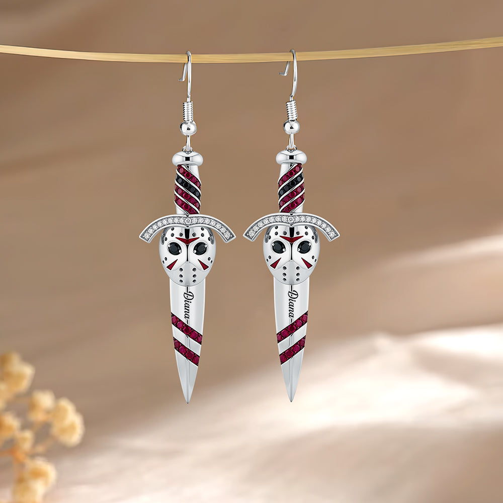 Creepy Knife Earrings, Personalized Gifts For Horror Movie Fans 01naqn160725-Homacus