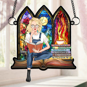 Personalized Gift For Book Lovers Suncatcher Ornament Reading Book Girl 01OHLU311224TM-Homacus