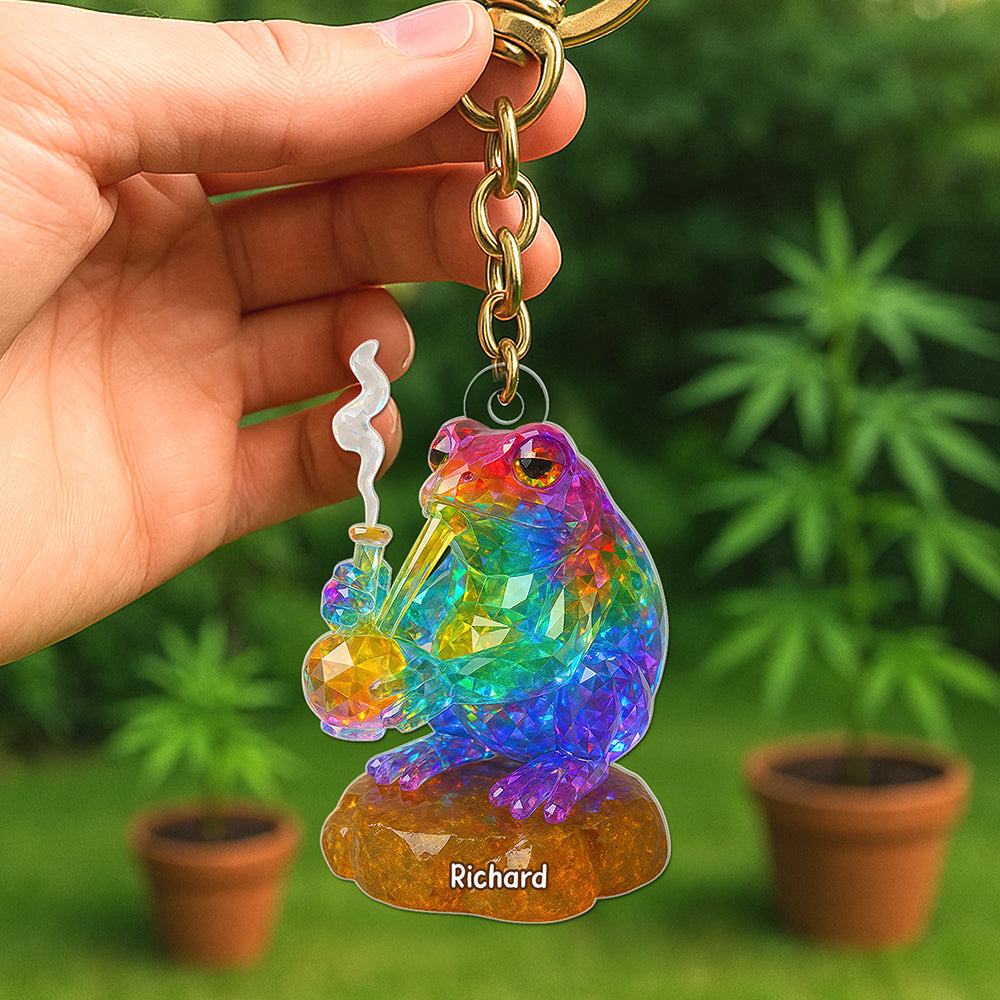 LGBTQ+ Toker Frog Keychain – Personalized Gifts for Weed Lovers 01toqn040625-Homacus