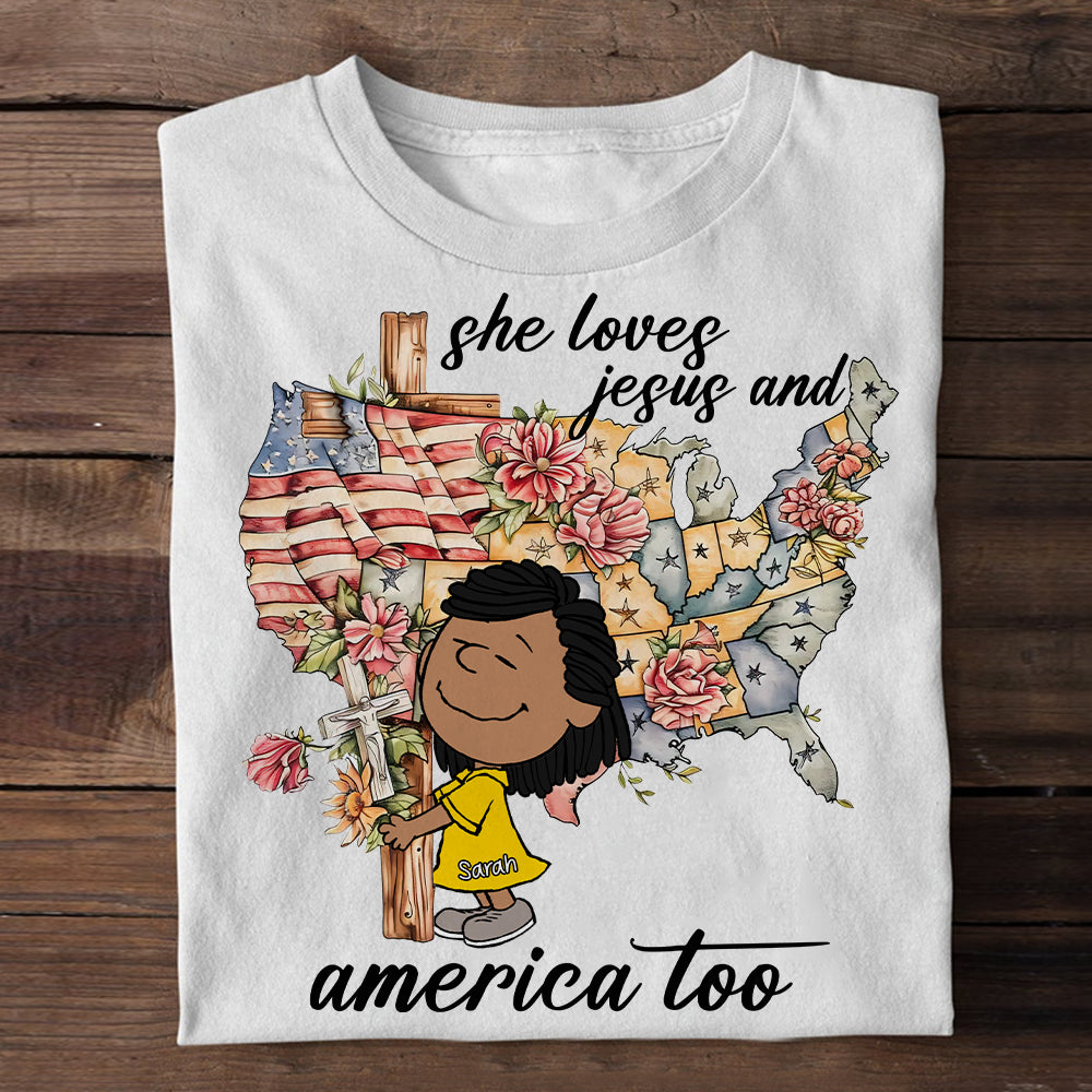 Personalized Gifts For Christians Girl Shirt, Love Jesus & America 02qhqn040125hg-Homacus