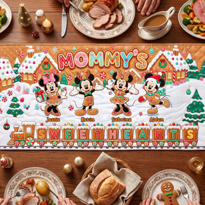 Our Gingerbread Family Quilted Table Runner - Personalized Gifts For Moms 01PATA220826