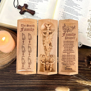 Personalized Gifts For Family Openable Wooden Cylinder Sculpture 04TOMH230125-Homacus