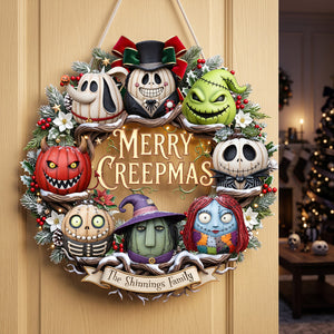 Merry Creepmas Wreath Acrylic Sign - Personalized Christmas Gifts 02pata110826-Homacus