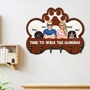 Personalized Gifts For Couple Wood Key Hanger 05nahn230622 Dog Lovers With Bone Shape-Homacus