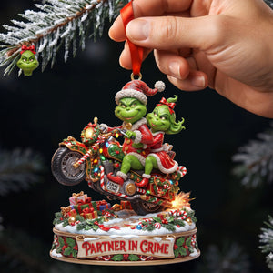 Monster Riding Couple Ornament - Personalized Gifts For Couple Christmas Ornament 06TYLU170826-Homacus