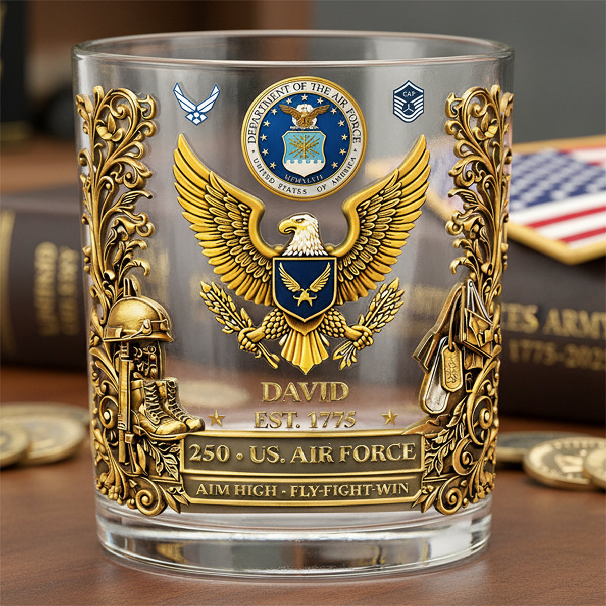 Proud Veteran 250th Anniversary Round Glass - Personalized Gifts For Veterans 02ohta120226-Homacus