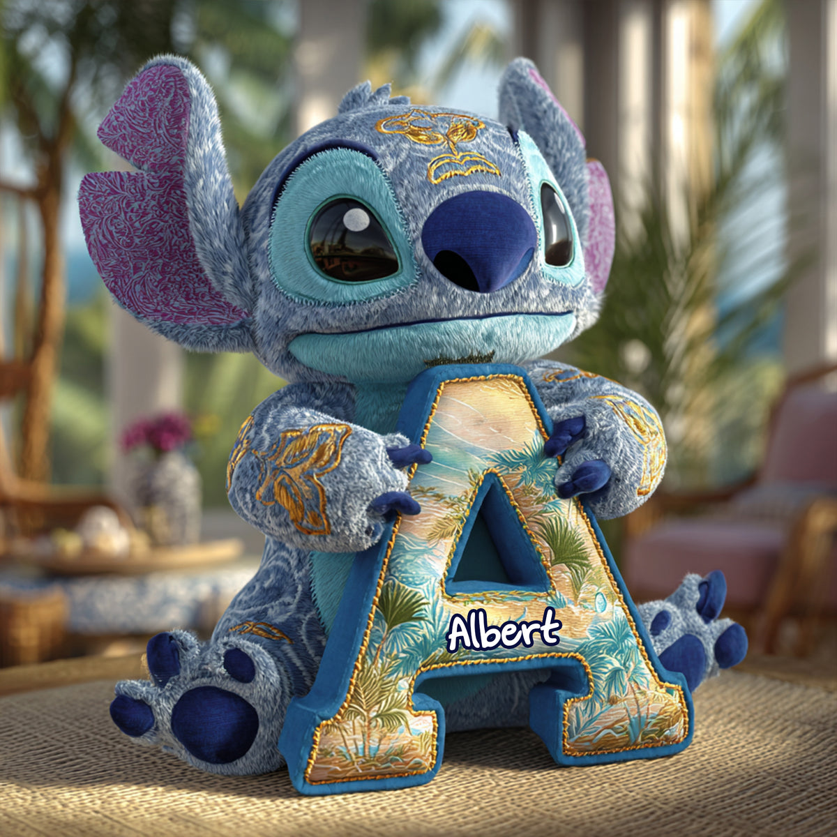 Tropical Alien Alphabet Pillow - Personalized Gift For Adventure Lovers 02TGLU071125-Homacus